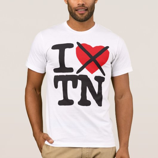 T-shirt Je déteste TN - Tennessee (Devant)