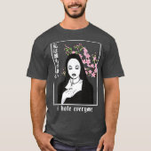 T-shirt Je déteste tout le monde esthétique Nun Soft Grung (Devant)