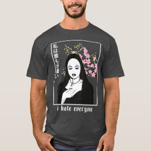 T-shirt Je déteste tout le monde esthétique Nun Soft Grung