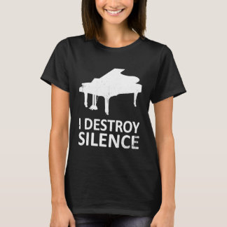 T-shirt Je Détruis Silence Funny Piano