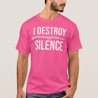 T-shirt Je détruit Silence Clarinet Instrument Orchestra