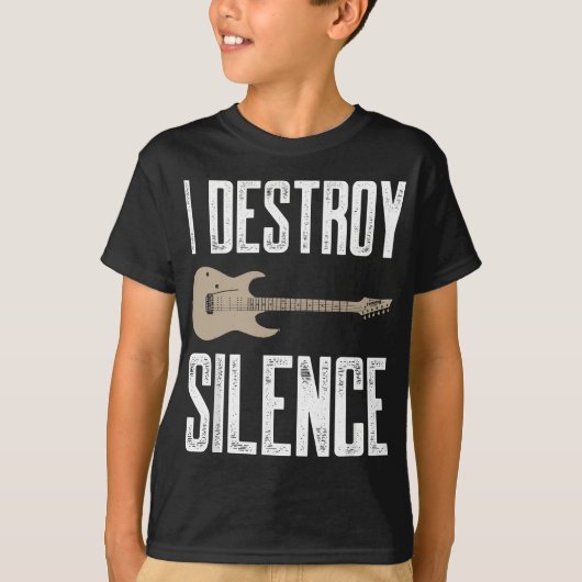 T-shirt Je détruit Silence Guitares électriques Guitariste (Devant)