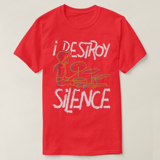 T-shirt Je Détruit Silence Percussion Drums (Design devant)