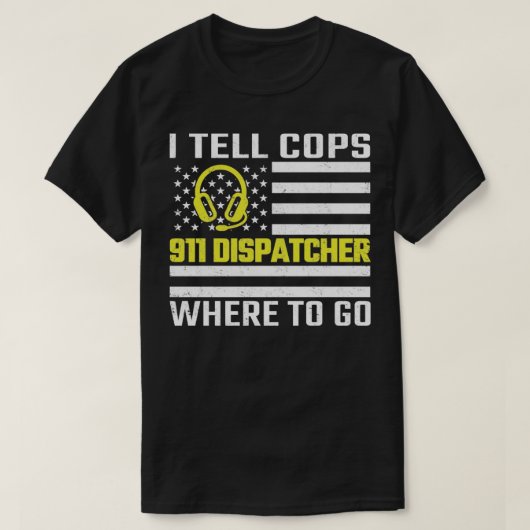 T-shirt Je Dis Aux Policiers Où Aller Mince Gold Line 911 (Design devant)