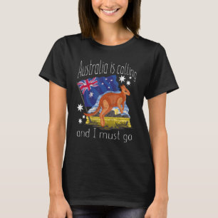 T-shirt Je Dois Aller Kangaroo Patriotique Australien Drap