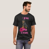 T-shirt Je donne des baisers Rottweiler gratuits (Devant entier)