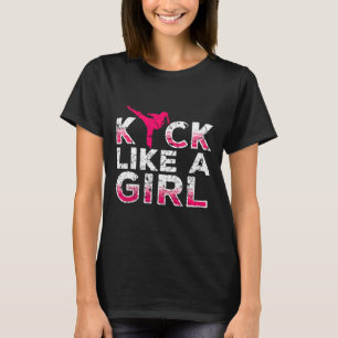 T-shirt Je donne des coups de pied comme une fille - kickb