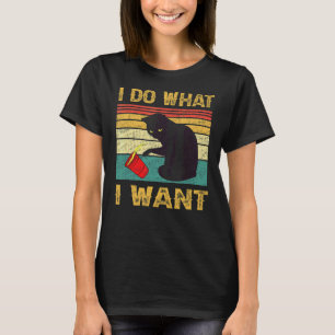 T-shirt Je Fais Ce Que Je Veux Chat Café Chat Noir Tasse R