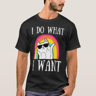 T-shirt Je fais ce que je veux Chat Café Chat noir Tasse r