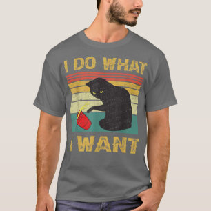 T-shirt Je fais ce que je veux Chat Café Chat noir Tasse r