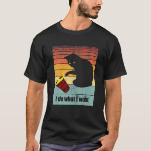 T-shirt Je Fais Ce Que Je Veux Chat Noir Avec Vintag Yello