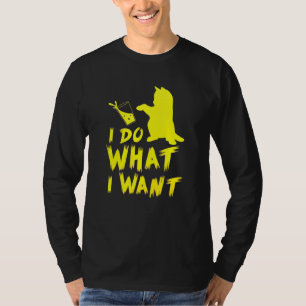 T-shirt Je Fais Ce Que Je Veux Chat Noir Graphic Top