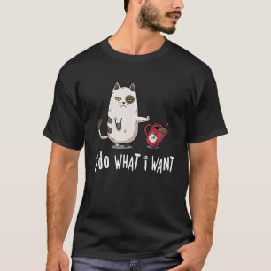 T-shirt Je Fais Ce Que Je Veux Vintage Black Cat Red Cup M