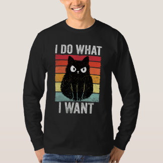 T-shirt Je Fais Ce Que Je Veux Vintage Chat En Colère