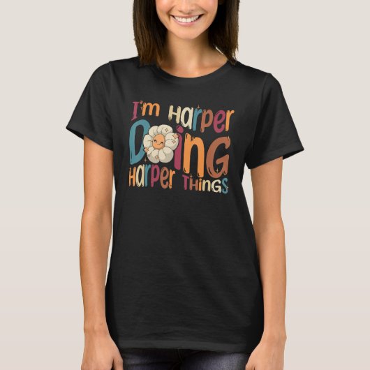 T-shirt Je fais Harper Things Super Retro Harpe (Devant)