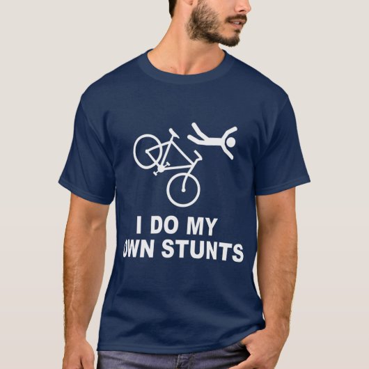 T-shirt Je fais mes propres cascades vélo (Devant)