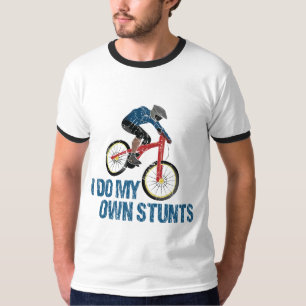 T-shirt Je Fais Mes Propres Stunts Mountain Biker Vintage