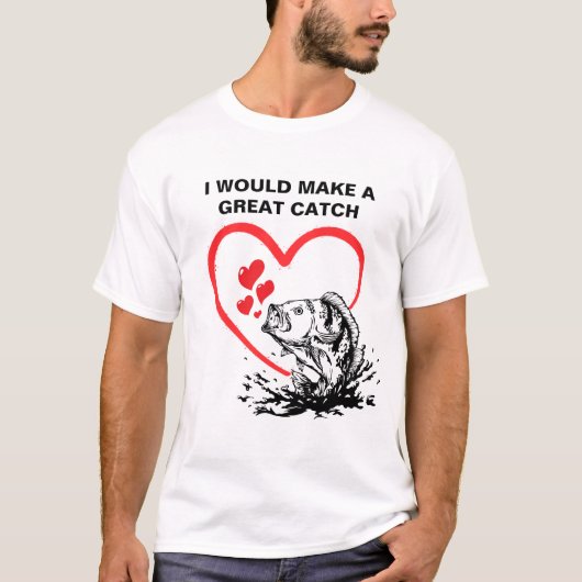 T-shirt JE FAIS UN GRAND CATCH Love Pêche (Devant)