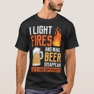 T-shirt Je Feux Léger Et Faire Bière Disparaître Camping D