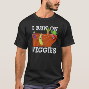 T-shirt Je fonctionne aux légumes Drôle de coureur végane