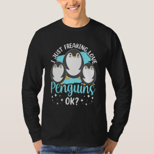 T-shirt Je Freaking Aimer Penguins Ok Pingouin Animal Cu
