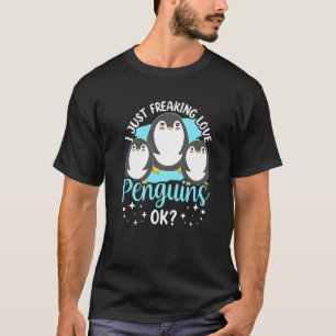T-shirt Je Freaking Aimer Penguins Ok Pingouin Animal Cu