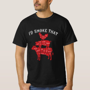 T-shirt Je fumerais ce barbecue Griller BBQ Smoker cadeau 