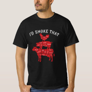 T-shirt Je fumerais ce barbecue Griller BBQ Smoker cadeau 
