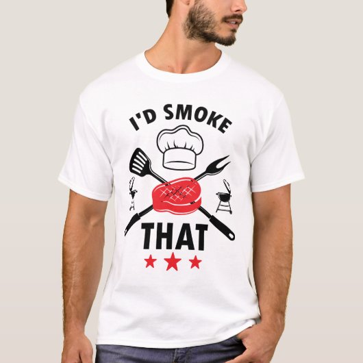 T-shirt Je fumerais ce cadeau de barbecue amusant (Devant)