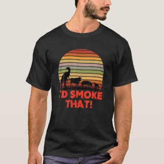 T-shirt Je fumerais ce Dinosaure Grillant de viande barbec