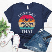 T-shirt Je fumerais ce fêtard rétro Fumeur de fête du barb