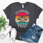 T-shirt Je fumerais ce fêtard rétro Fumeur de fête du barb