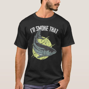 T-shirt Je fumerais ce grill barbeque poisson saumon