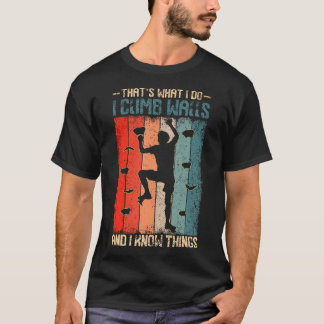 T-shirt Je grimpe aux murs et connais des choses Rock rétr