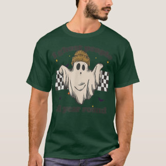 T-shirt Je hante les gens toute l'année Retro Ghost Hallow