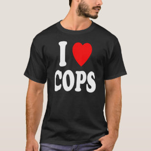 T-shirt Je Heart (Amour) Flics Policier Chef Lieutenant