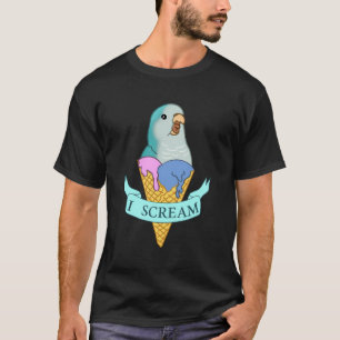 T-shirt Je hurle Quaker Parrot Ice Cream Blue Monk Parakee