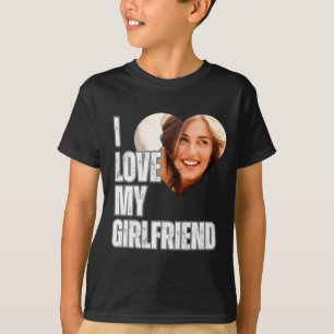 T-shirt Je J'aime Ma Copine Photo De Coeur Cadeau Petit Am