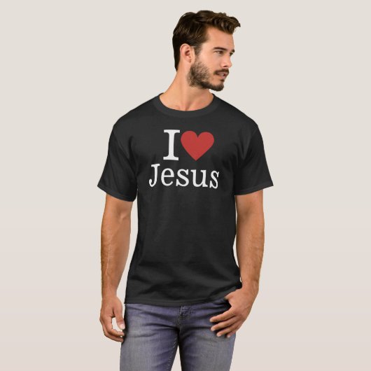 T-shirt Je ❤️ Jésus CUSTOM Hommes (Devant entier)