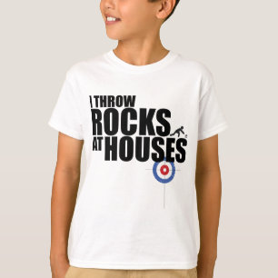 T-shirt Je jette des roches au bordage de maisons