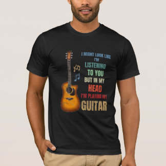 T-shirt je joue de la guitare dans mon cadeau de tête