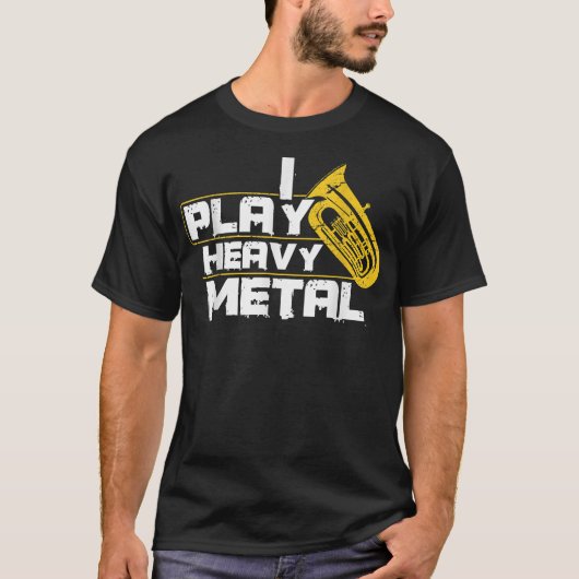 T-shirt Je joue de la tuba heavy metal (Devant)