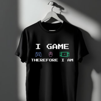 T-shirt Je Joue Donc Je Suis Joueur D'art Pixel