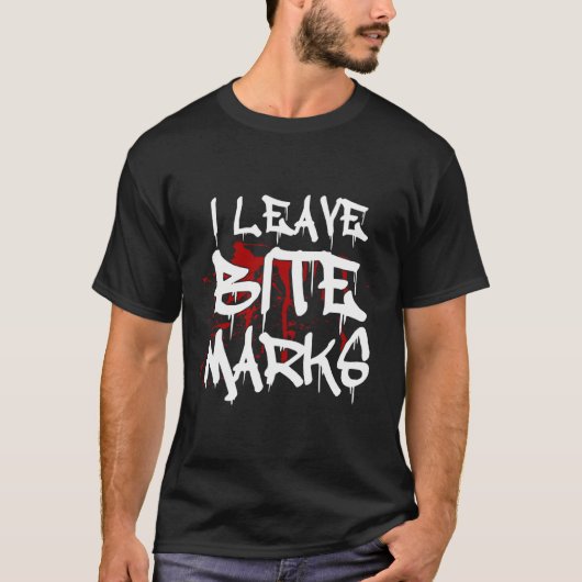 T-shirt Je Laisse Bite Marks Amusant Halloween Vampire san (Devant)