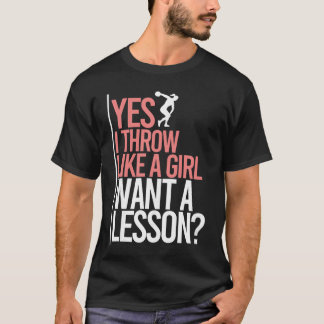 T-shirt Je Lance Comme Une Fille DisqueLancerDisque et pis