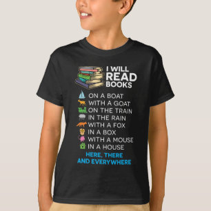 T-shirt Je lirai des livres sur un bateau et lire partout