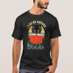 T-shirt Je lis des livres interdits Chat Bibliophile Bouq