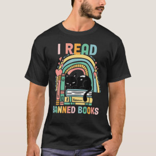 T-shirt Je lis des livres interdits Femme bibliophile Chat