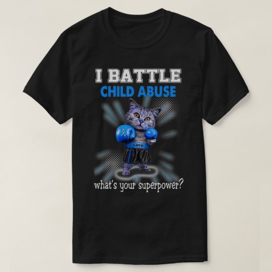 T-shirt Je lutte contre la maltraitance des enfants (Design devant)