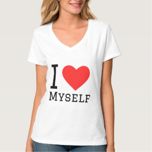T-shirt Je m'aime autocollant carré
